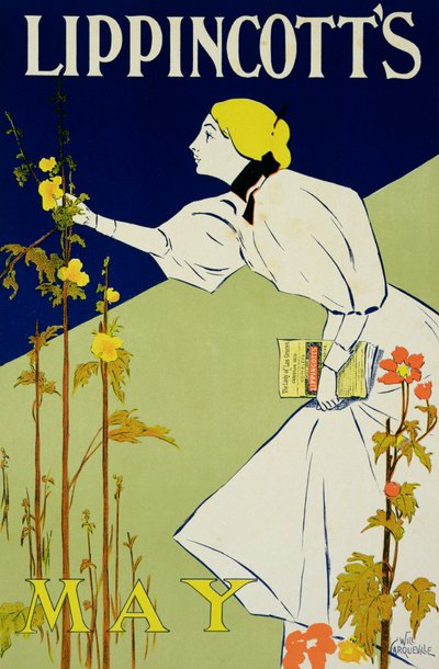 1895年にフィラデルフィアで発行されたポスター「Lippincott&39;s Magazine、5月号」の複製 作： Will Carqueville